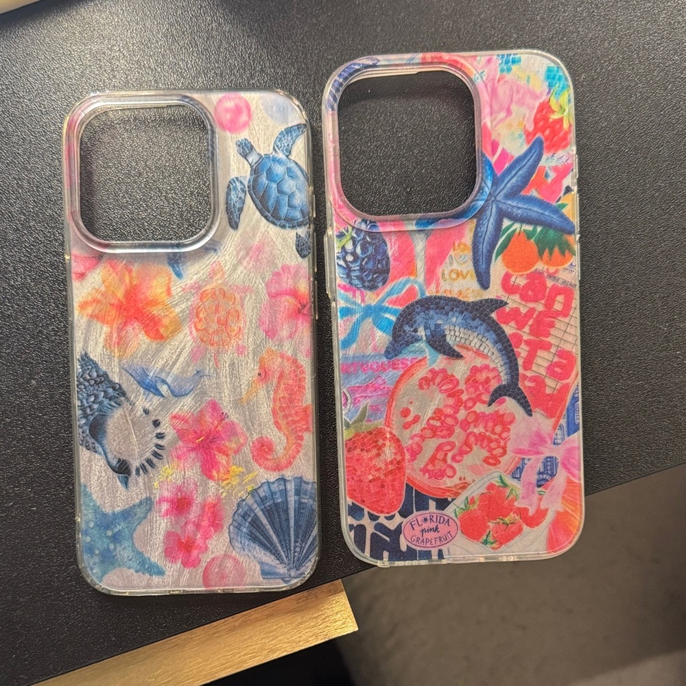 Colorful Sea Life iPhone Case - Pink & Blue
